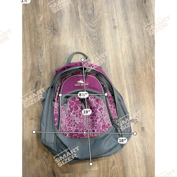 High Sierra Floral Printed Pink and Gray Women's Backpack - Picture 9 of 9
